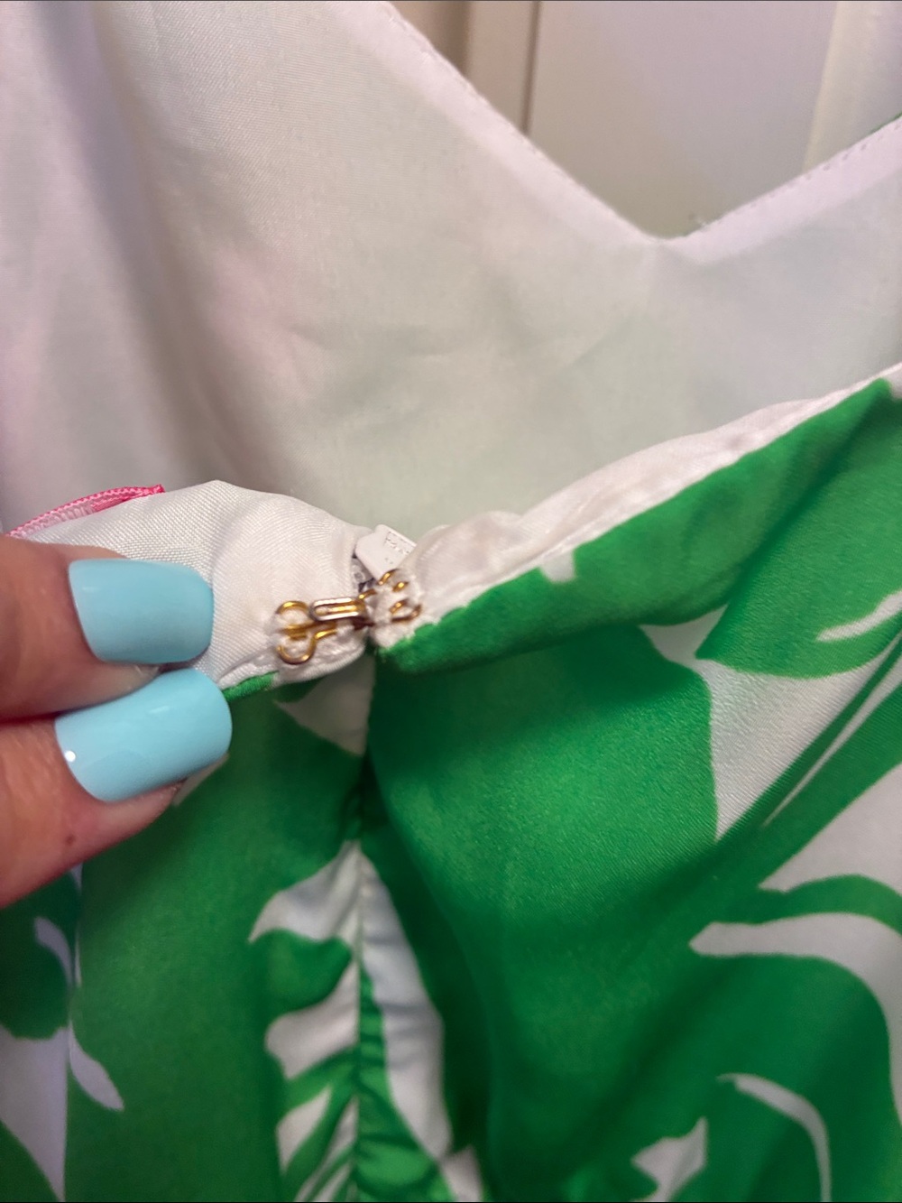 Lilly Pulitzer for Target Green & White Palm-Print Wide-Leg Jumpsuit w/ pockets - Picture 9 of 13
